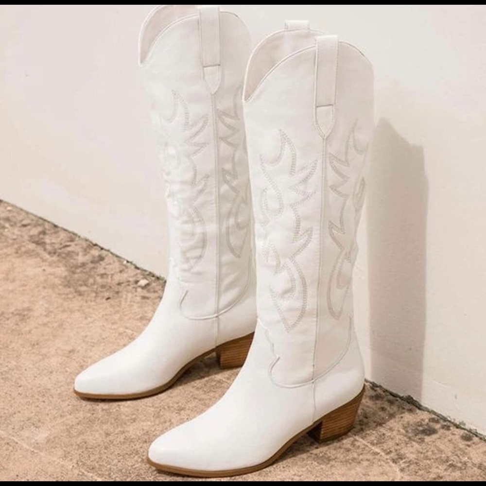 Tall White Cowboy Boots